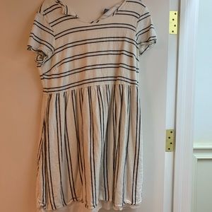 Old navy linen stripe babydoll dress